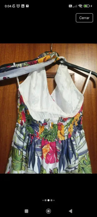 Vestido largo estampado floral espalda descubierta