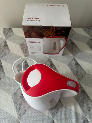 Bollitore Elettrico Necchi NK1799 Bianco/Rosso