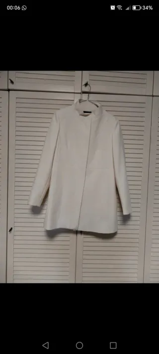 Cappotto elegante bianco collo alla coreana