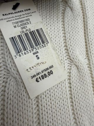 Jersey Polo Ralph Lauren Cuello Alto Gris Talla S