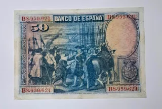 50 Pesetas 1928 Serie B895