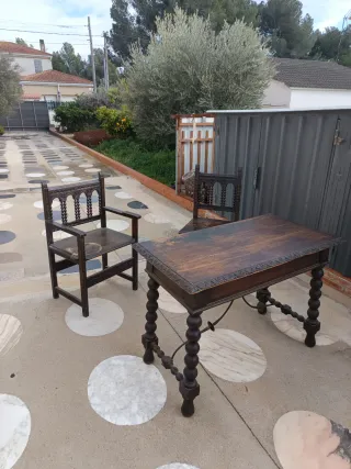 Mesa despacho y Sillas Barrocas Siglo XVIII