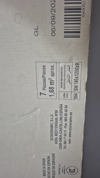 Lote 6,72 m² Suelo Porcelánico Ecoceramic Walkyria