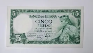 5 Pesetas 1954 Serie T324