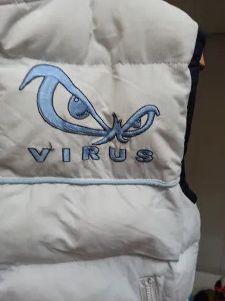 Chaleco reversible Virus azul y blanco