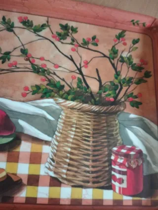 Bandeja con asas de melamina. Nueva a estrenar.