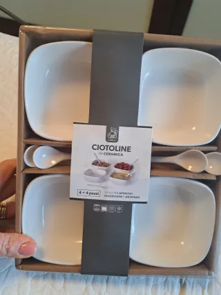 Set 4 ciotoline ceramica per aperitivo
