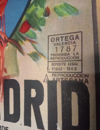 Cartel taurino antiguo (Madrid - 1991)