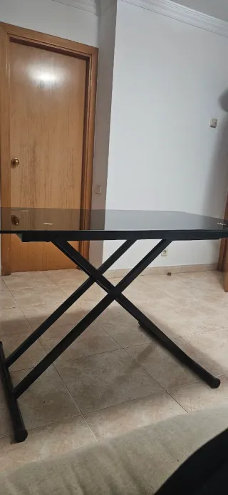 Mesa de centro cristal negro