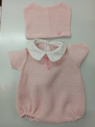 Conjunto bebé punto rosa