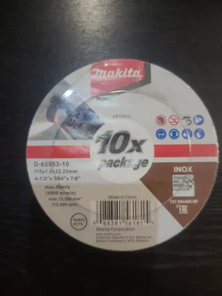 Discos de corte inox Makita 10x