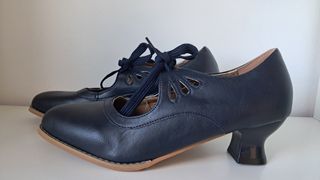 Zapatos estilo vintage mujer azul