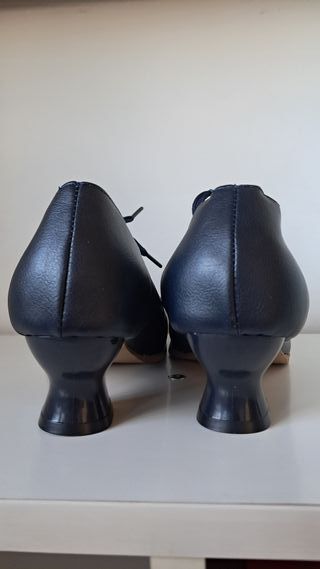 Zapatos estilo vintage mujer azul