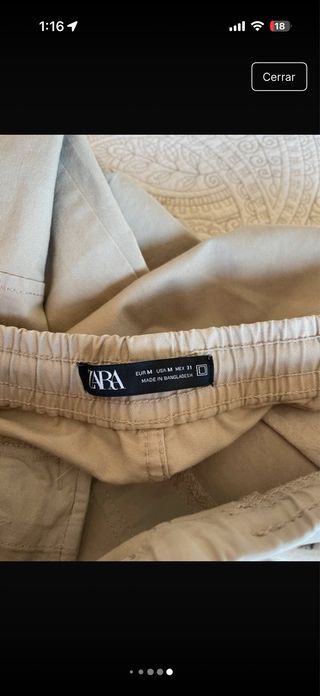 Pantalón cargo beige Bershka hombre