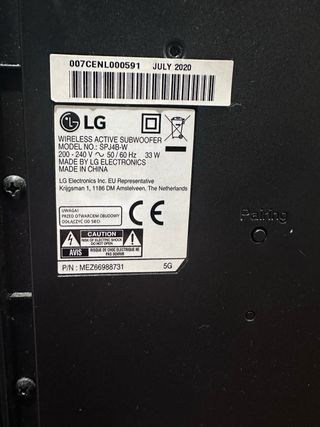 Barra de sonido LG con subwoofer