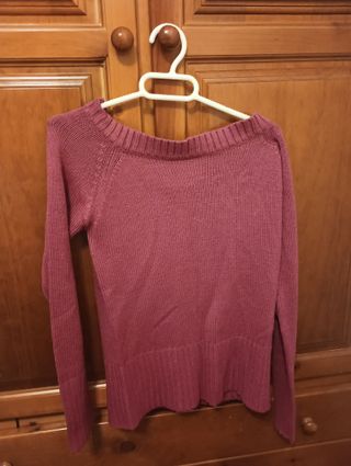 Jersey rosa cuello barco manga larga