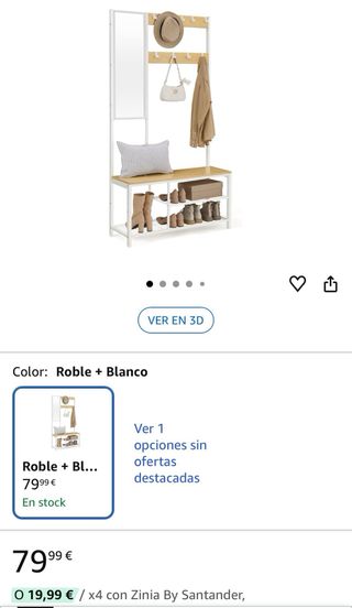 Mueble recibidor con espejo y zapatero