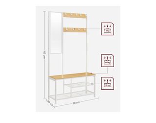 Mueble recibidor con espejo y zapatero