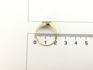 sello oro 18k con piedra con malaquita