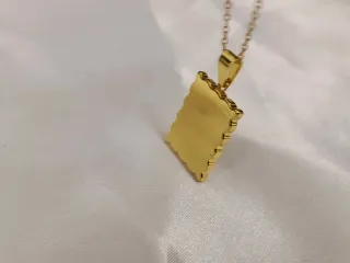 Collar con colgsnte Ángel Acero Baño Oro 18K