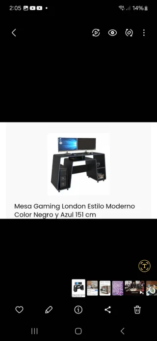 Tavolo da gioco London Nero e Blu