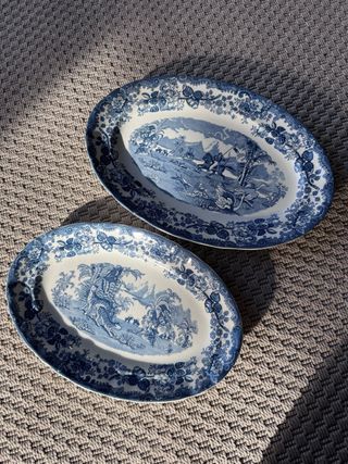 Set 2 Fuentes La Cartuja Ceilan Azul