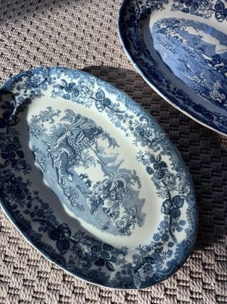 Set 2 Fuentes La Cartuja Ceilan Azul