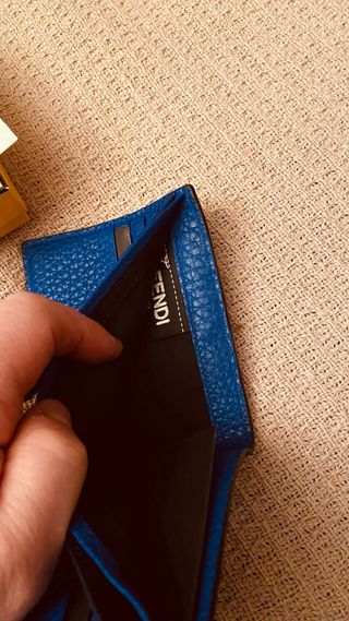 Portafoglio Fendi in pelle marrone e verde