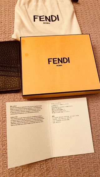 Portafoglio Fendi in pelle marrone e verde