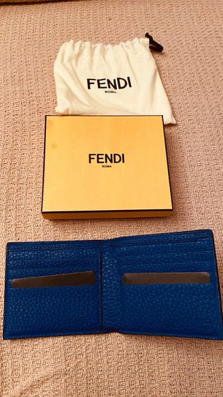 Portafoglio Fendi in pelle marrone e verde
