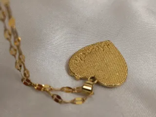 Collar Corazón Flor Baño Oro 18K Acero inoxidable