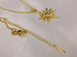 Collar Sol Baño Oro 18K Acero Inoxidable