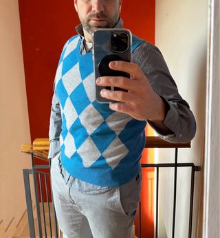 Chaleco de punto Sun68 Azul y Gris Talla XL