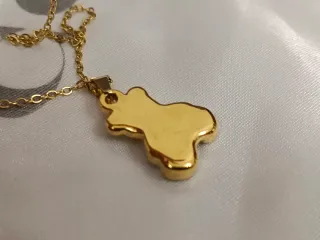 Collar Oso Baño Oro Acero Inoxidable