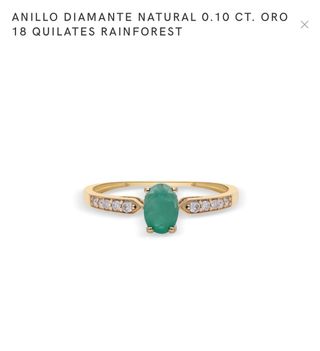 Anillo Oro 18k Diamante Natural Rainforest