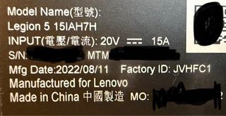 Portátil Gaming Lenovo Legion 5 (3070, 12700H)