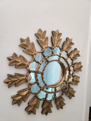 Espejo sol antiguo dorado