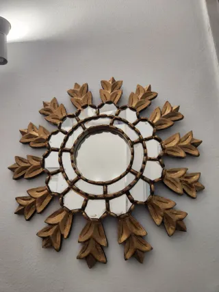 Espejo sol antiguo dorado