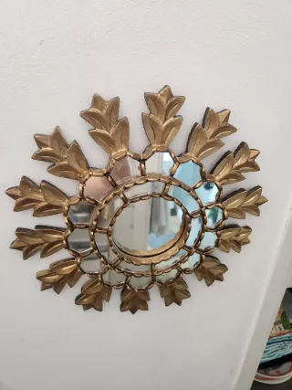 Espejo sol antiguo dorado