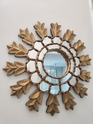 Espejo sol antiguo dorado