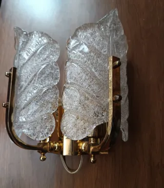 DosLámparas apliques Vintage Cristal de murano y M