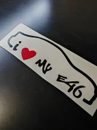 Pegatina I Love My E46 personaliza tú modelo