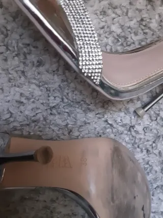 Sandalias Zara Talla 38 Brillantes