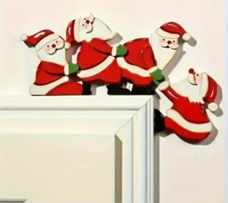 Decorazione porta Babbo Natale in legno