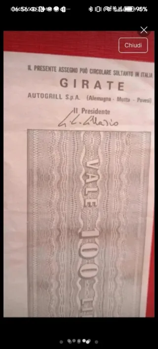 Miniassegno circolare 1977 - 100 Lire