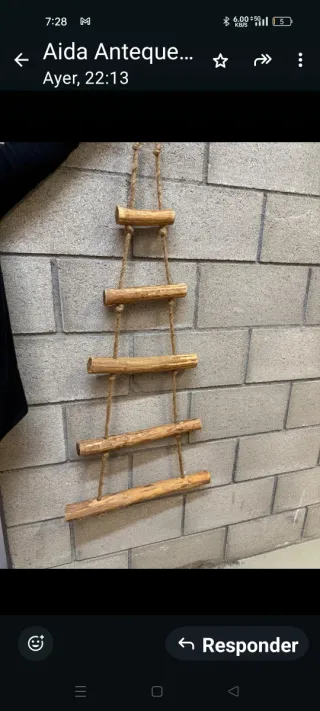 Escalera de cuerda artesanal