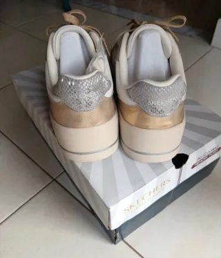 Scarpe Skechers Donna Bianco Oro