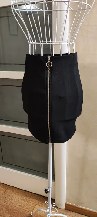 Minigonna Terranova Nera Zip