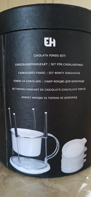 Set fonduta cioccolato ceramica e metallo