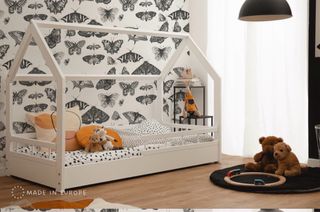 Cama infantil tipo casita blanca
